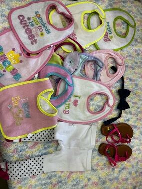 Baby Bibs Lot + Shoes